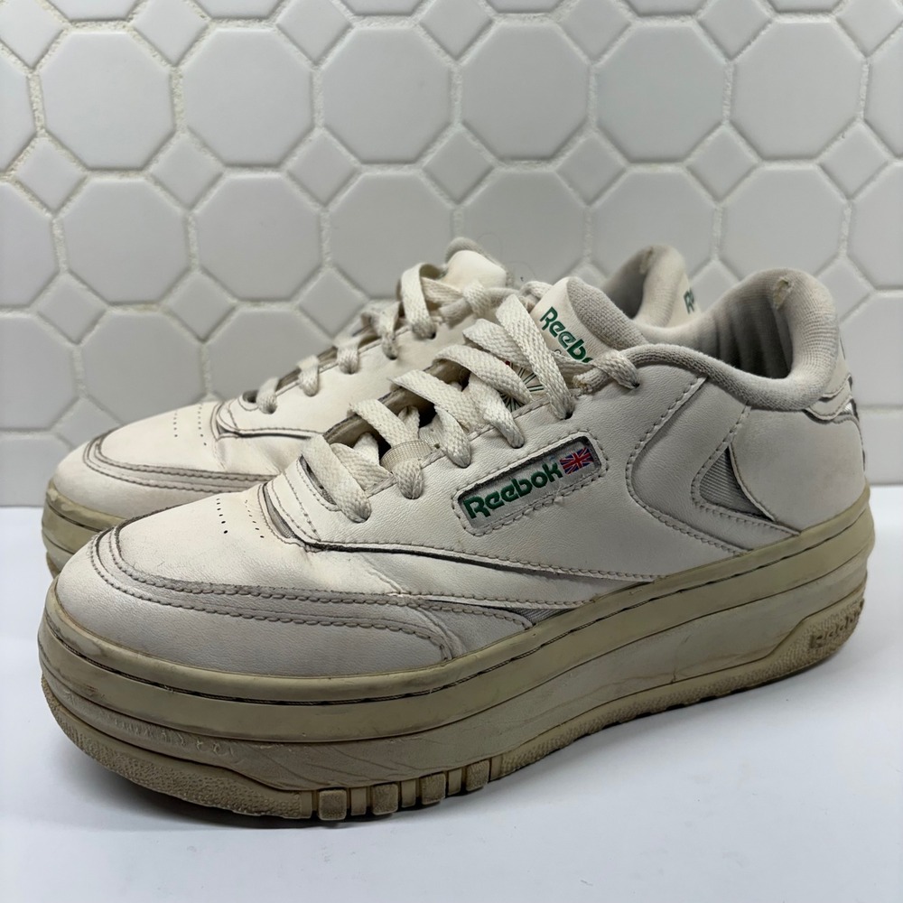 Reebok Club C Extra Sneakers Womens 9 Off White Leather Platform 3000036977